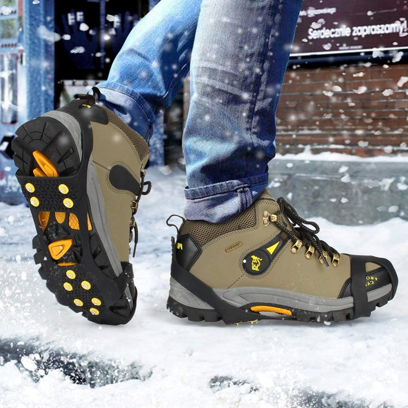 EONPOW Ice Grips, Ice & Snow Grips Cleat Over Shoe/Boot Traction Cleat Rubber Spikes Anti Slip 10 Steel Studs Crampons Slip-on Stretch Footwear (Size S) - Image 5